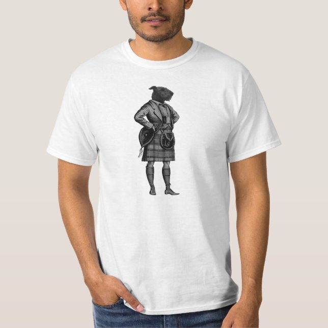 T-shirt chien écossais vintage dans le kilt (Devant)