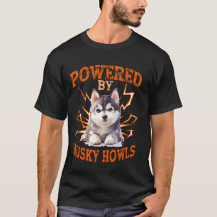 T-shirt Chien Élevant Sibérie Husky Husky Lover Powered Pa