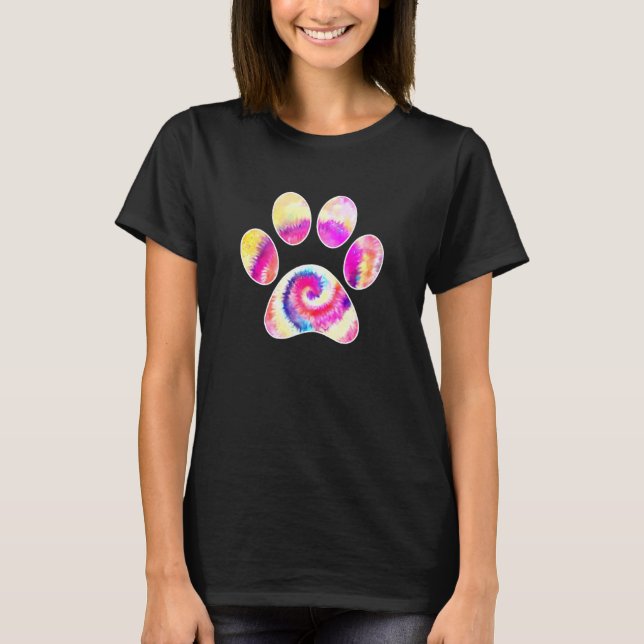 T-shirt Chien Empreinte de patte Aquarelle Chien Paw (Devant)