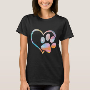 T-shirt Chien Empreinte de patte Psychedelic Tie Dye Angla