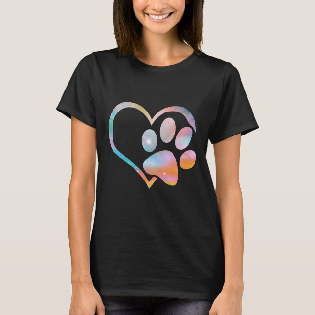 T-shirt Chien Empreinte de patte Psychedelic Tie Dye Angla (Devant)