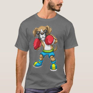 T-shirt Chien en Boxeur avec gants de boxe 1