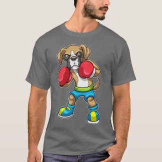 T-shirt Chien en Boxeur avec gants de boxe 1