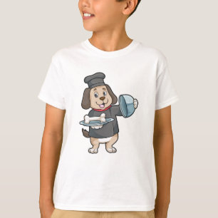T-shirt Chien en chef avec Plateau et os