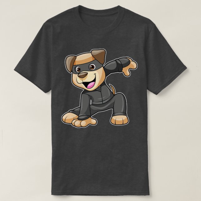T-shirt Chien en costume Ninja (Design devant)