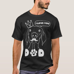 T-shirt chien en couronne et moustache Je t'aime papa