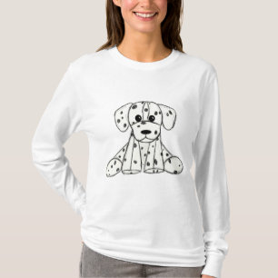 T-shirt Chien en dalmate dessin simple noir