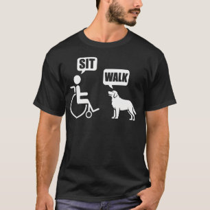 T-shirt Chien en fauteuil roulant humour drôle blague