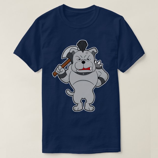 T-shirt Chien en guerrier avec Axe (Design devant)