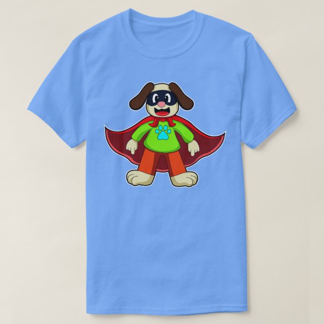 T-shirt Chien en héros avec masque (Design devant)