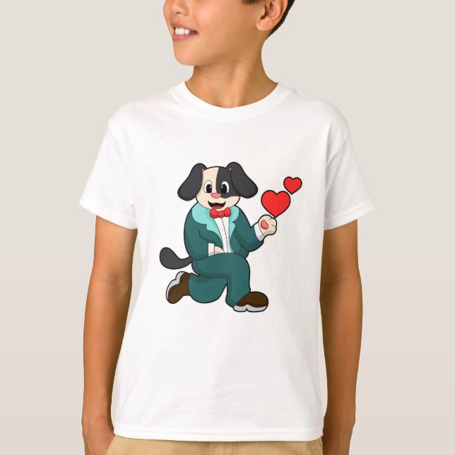 T-shirt Chien en marié avec costume et cravate (Devant)