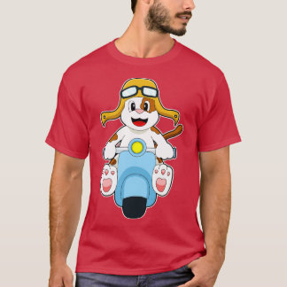 T-shirt Chien en motard avec scooter