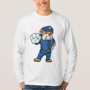T-shirt Chien en policier avec uniforme