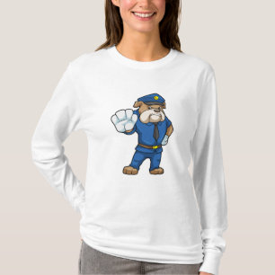 T-shirt Chien en policier avec uniforme de police