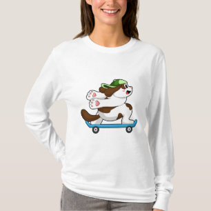 T-shirt Chien en Skate avec Skateboard