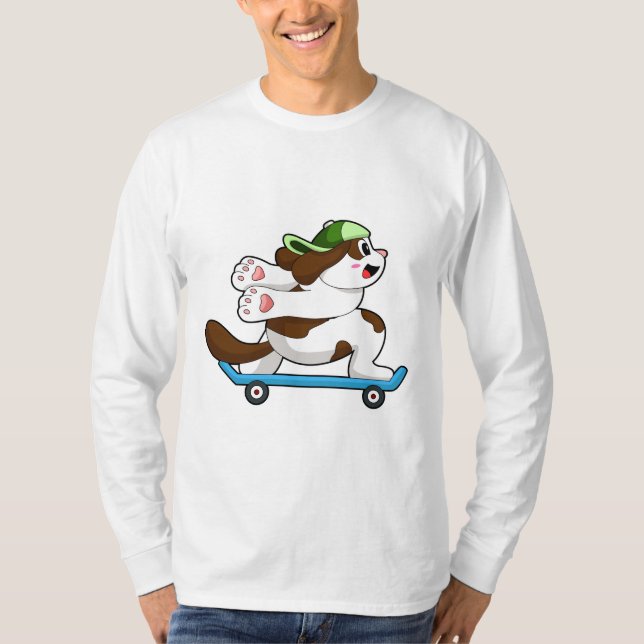 T-shirt Chien en Skate avec Skateboard (Devant)