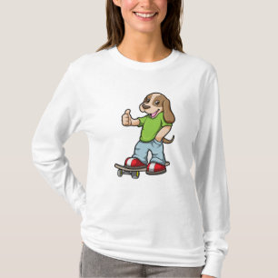 T-shirt Chien en Skate avec Skateboard