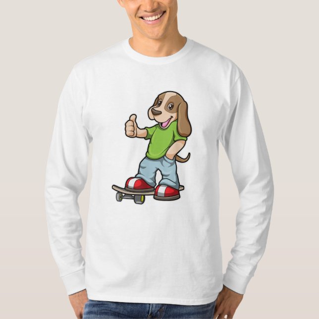 T-shirt Chien en Skate avec Skateboard (Devant)