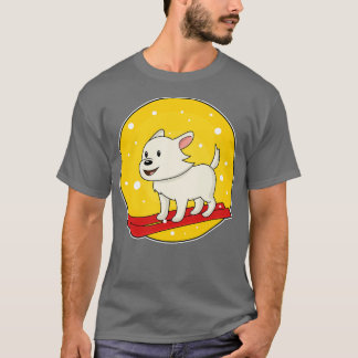 T-shirt Chien en Skier avec Ski