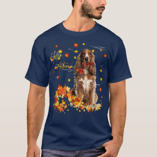 T-shirt Chien Espagnol Bonjour Automne Pour Amoureux des c