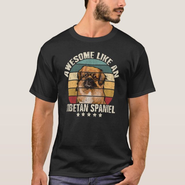 T-shirt Chien espagnol Vintage rétro (Devant)