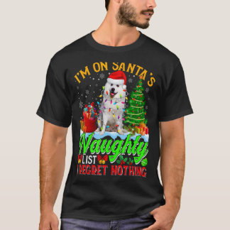 T-shirt Chien Esquimau Américain De Noël Sur La Liste Des 