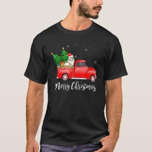 T-shirt Chien Esquimau Américain Riding Camion Rouge Noël