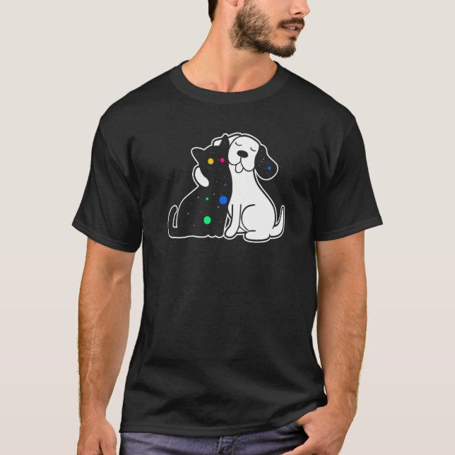 T-shirt Chien et chat amis en peluche (Devant)