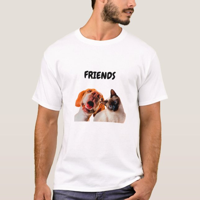 T-shirt "Chien et chat : Amis improbables !" (Devant)