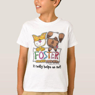 T-shirt Chien et chat tiennent une bannière FOSTER