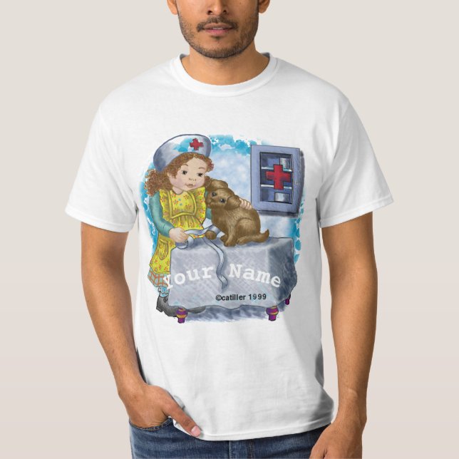 T-shirt Chien et infirmière (Devant)