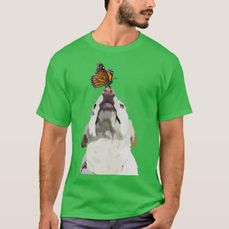 T-shirt Chien et papillon