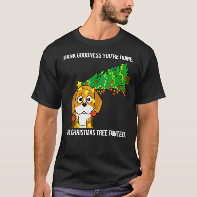 T-shirt Chien évanoui de Noël beagle (Devant)