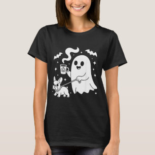 T-shirt Chien fantôme bouledogue français café Halloween