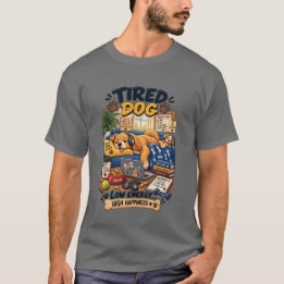 T-shirt Chien Fatigué Basse Énergie Haute Joie Amour de Ch