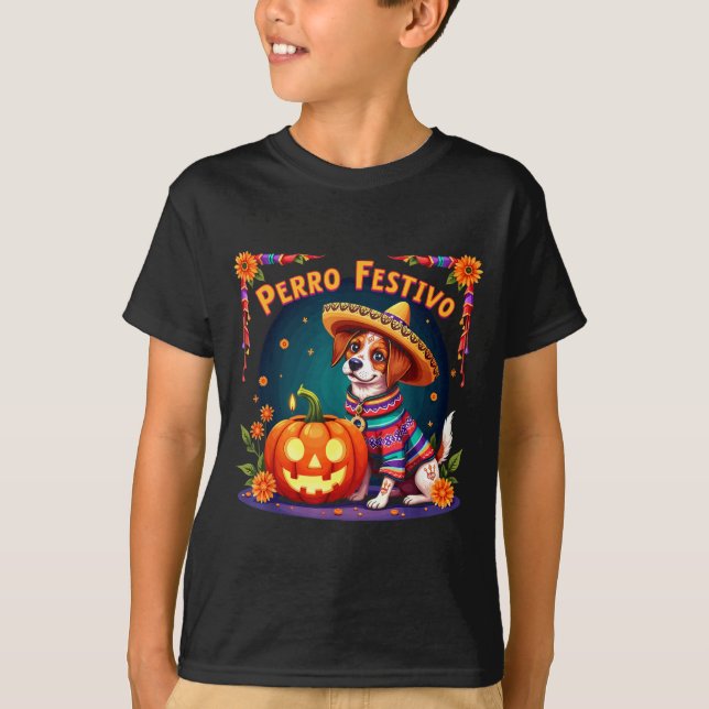 T-shirt Chien festif Halloween (Devant)