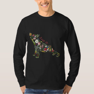 T-shirt Chien Floral Français Bulldog Yoga L'amour est fra