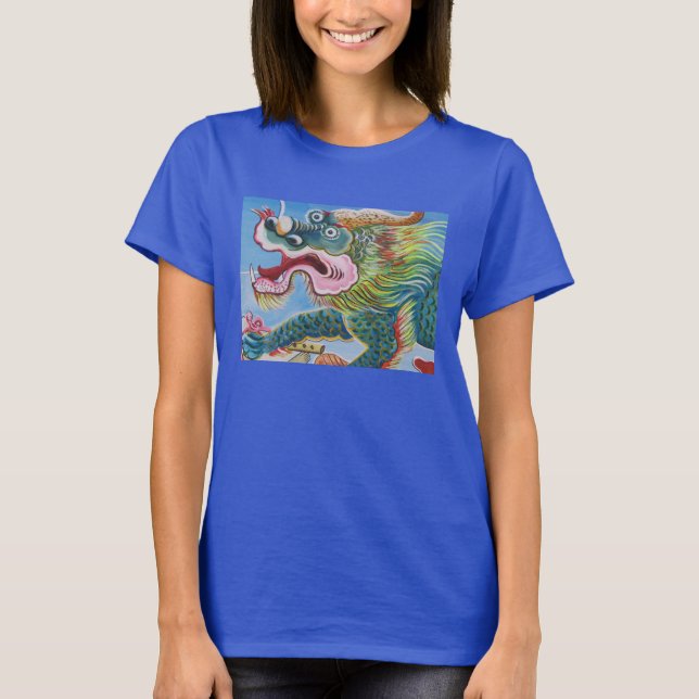 T-shirt Chien Foo Chinois / Murale du Gardien Lion (Devant)
