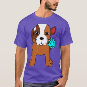 T-shirt Chien fou avec un rose