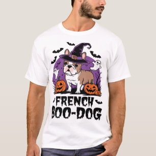 T-shirt Chien French Boo le plus effrayant