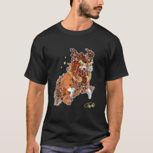T-shirt Chien Fu Noir avec signature de l'artiste