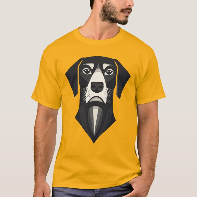 T-shirt Chien Géométrique Minimaliste (Devant)