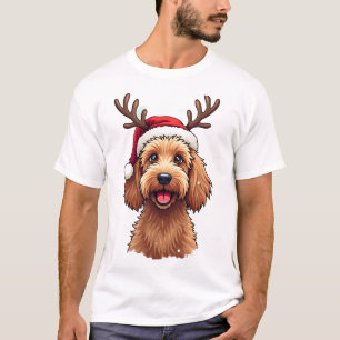 T-shirt Chien Goldendoodle de Noël Renne Doodle de vacance