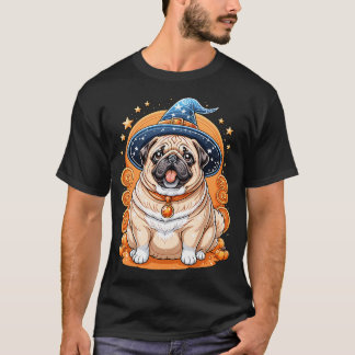 T-shirt "Chien Gras en Chapeau de Sorcière Série d'Art Hal