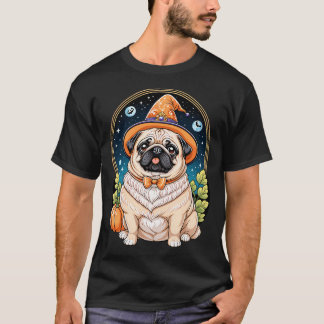 T-shirt "Chien grassouillet en chapeau de sorcière Série d