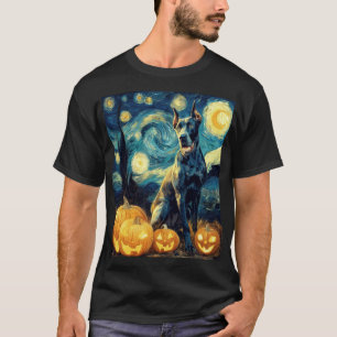 T-shirt Chien Great Dane Mignon Halloween Jack O Lantern C