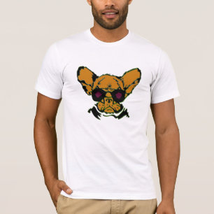 T-shirt Chien grincheux avec lunettes d'aviateur rétro, Ch