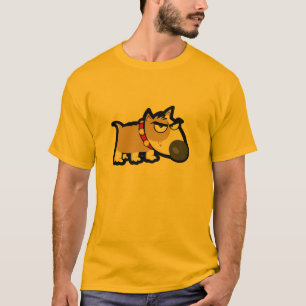 T-shirt Chien grincheux jaune-orange