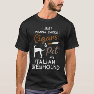 T-shirt Chien gris italien propriétaire de Cigar Xmas Anni