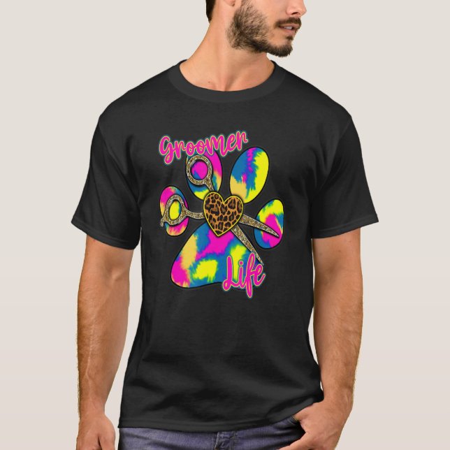 T-shirt Chien Groomer Paw Shears Animaux de compagnie Femm (Devant)